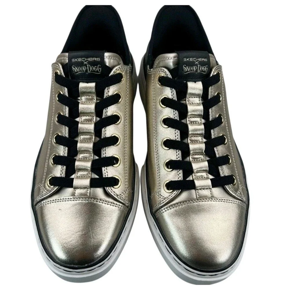 Skechers X Snoop One Low Dogg Slip-in Metallic Champagne Men's Sz  9 NWT